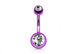 Piercing nombril anodisé violet