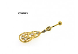 Piercing nombril argent vermeil GOUTTE