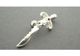 Piercing nombril argent dague