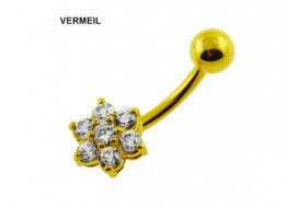 Piercing nombril argent vermeil petite fleur