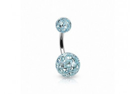 Piercing nombril swarovski turquoise