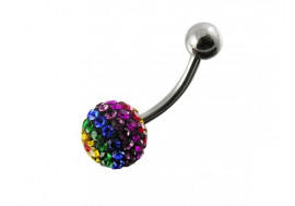 Piercing nombril swarovki multicouleur