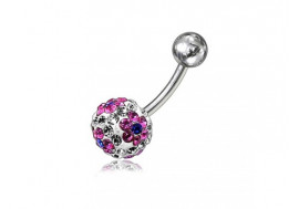 Piercing nombril swarovki fleur rose