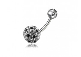 Piercing nombril swarovki point noir