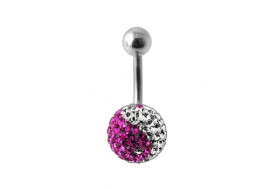 Piercing nombril swarovki yin yang rose
