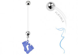 Piercing nombril grossesse petit pied bleu