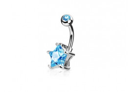 Piercing nombril étoile bleue