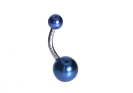 Piercing nombril acrylique perle bleue