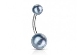 Piercing nombril acrylique perle bleue