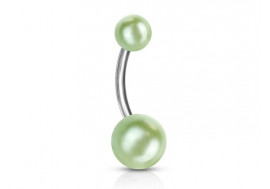 Piercing nombril acrylique perle verte