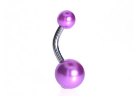 Piercing nombril acrylique perle violette