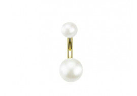 Piercing nombril acrylique perle blanche anodisée