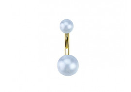 Piercing nombril acrylique perle bleue anodisée
