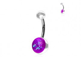Piercing nombril acrylique opale brillante violette