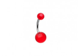 Piercing nombril ACRYLIQUE rouge transparent