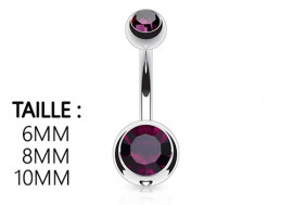 Piercing nombril basique pierre violet 