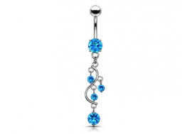 Piercing nombril cascade bleue