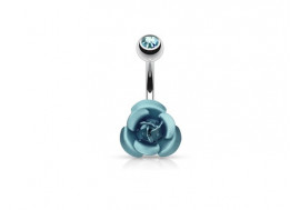 Piercing nombril rose turquoise
