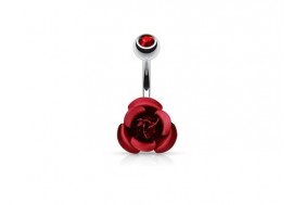 Piercing nombril rose rouge