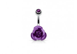 Piercing nombril rose violette