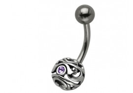 Piercing nombril tribal violet