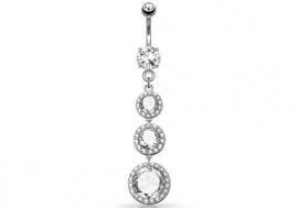 Piercing nombril rond et strass