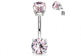 Piercing nombril pas de vis interne rose