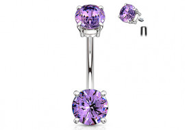 Piercing nombril pas de vis interne violet