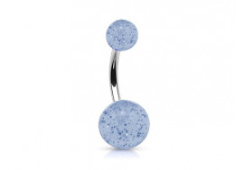 Piercing nombril paillette bleue claire