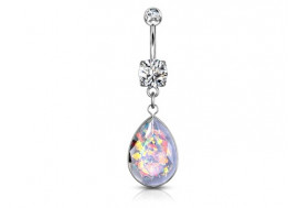 Piercing nombril opalite pendante