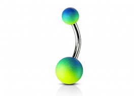 Piercing nombril silicone vert et bleu