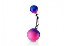 Piercing nombril silicone rose et bleue