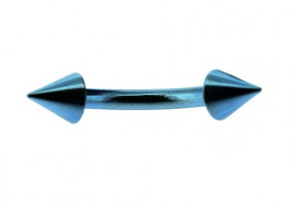 Piercing banane spike bleu clair 1,6mm