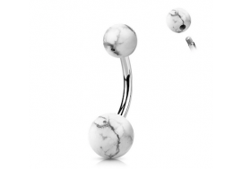Piercing nombril pierre naturelle howlite