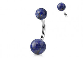 Piercing nombril pierre naturelle sodalite