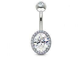 Piercing nombril fantaisie strass griffé