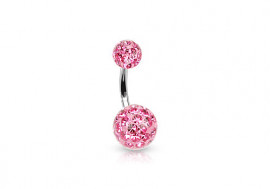 Piercing nombril swarovski rose