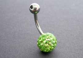 Piercing nombril cristal vert