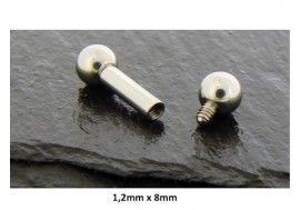 Piercing basic barbell 8mm pas de vis interne