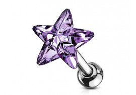 Piercing cartilage étoile cristal tanzanite