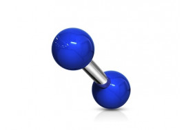 Piercing barbell bille acrylique bleu
