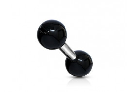 Piercing barbell bille acrylique noir