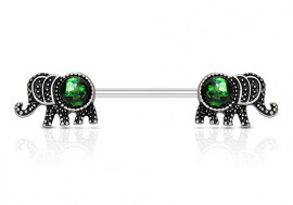 Piercing téton éléphant opalite verte