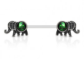 Piercing téton éléphant opalite verte