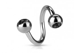 Piercing spirale cristal noir