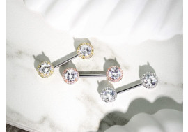 Piercing Téton zirconium et strass