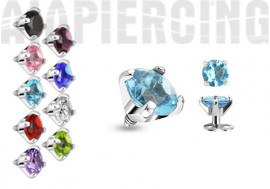 Piercing dermal strass griffé 3mm
