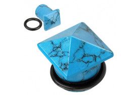 Plugs pyramide bleu turquoise