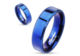 Bague en acier chirurgical bleu