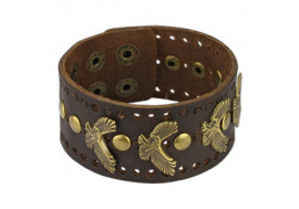 Bracelet en cuir marron aigle